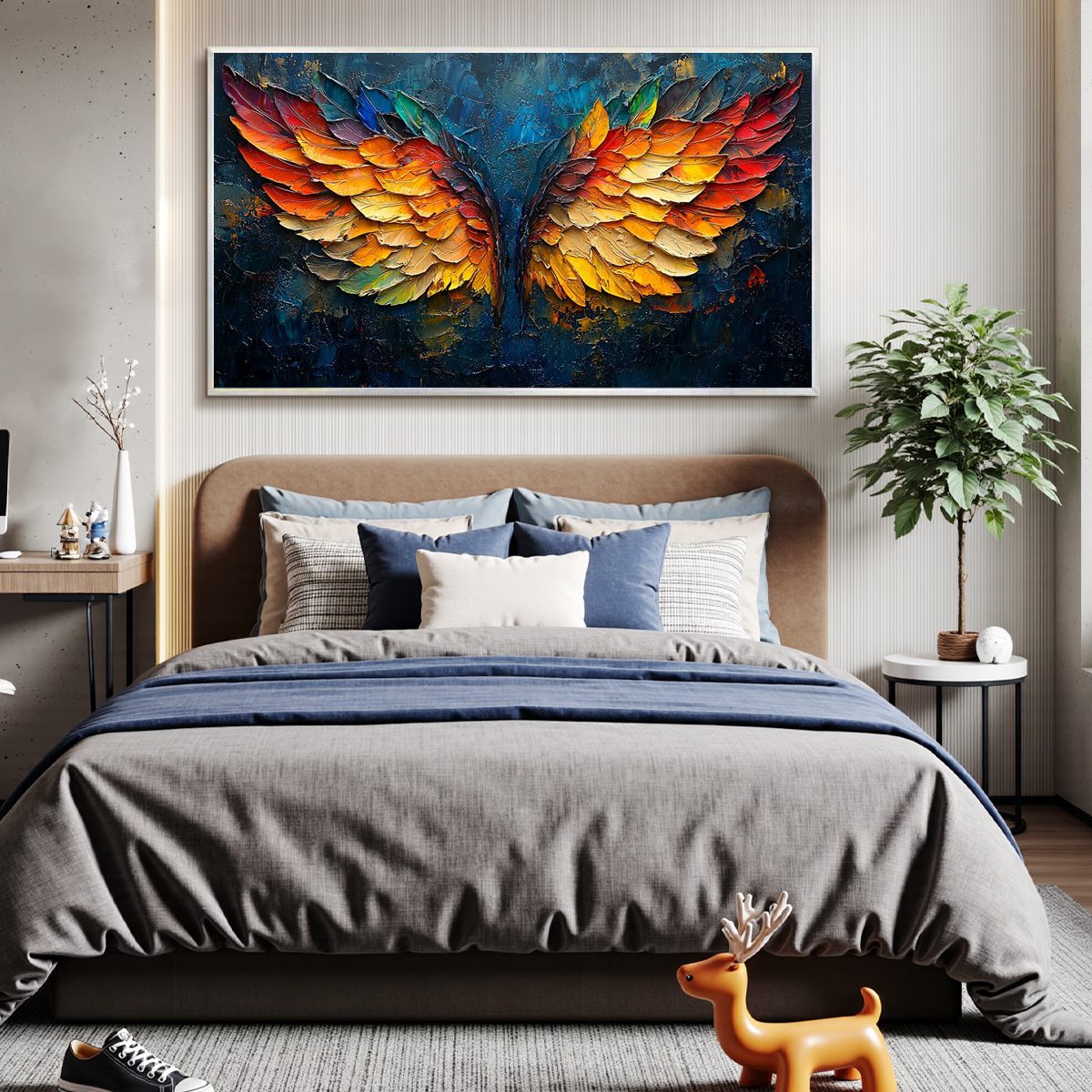WINGS OF FIRE: Textured Abstract Oil Painting