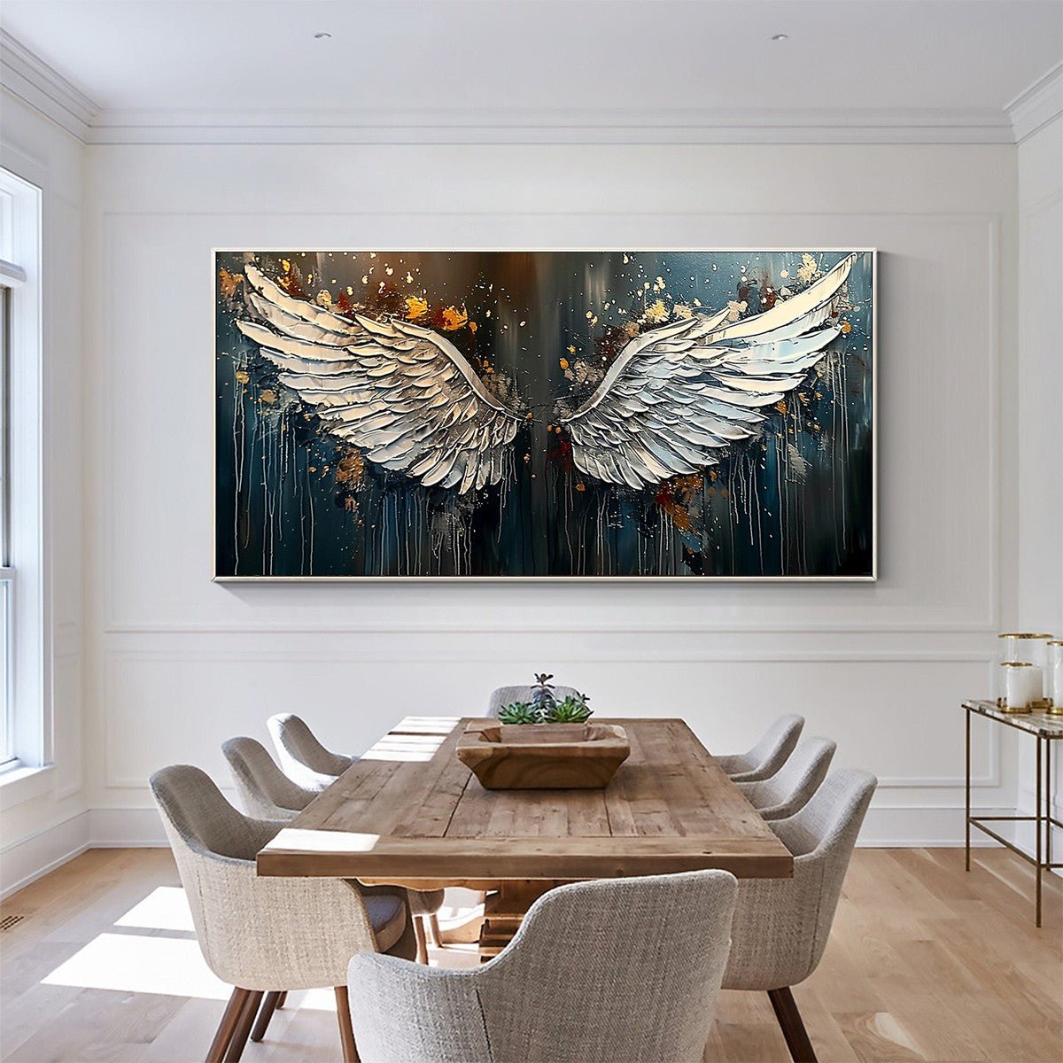Wings of Hope: Original Textured Abstract Angel Wings Oil Painting