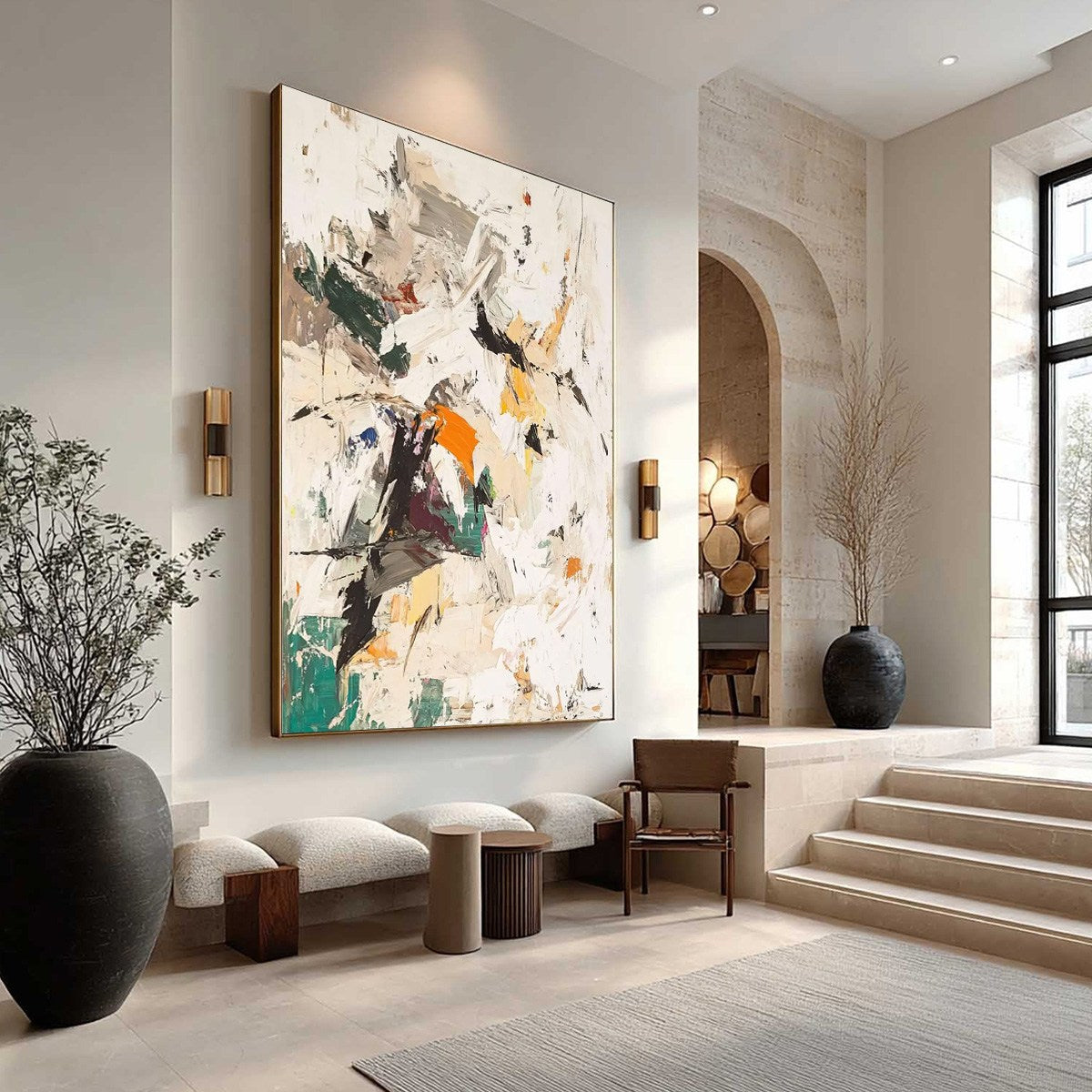 WINTER'S KISS: Textured Abstract Impasto Oil Painting