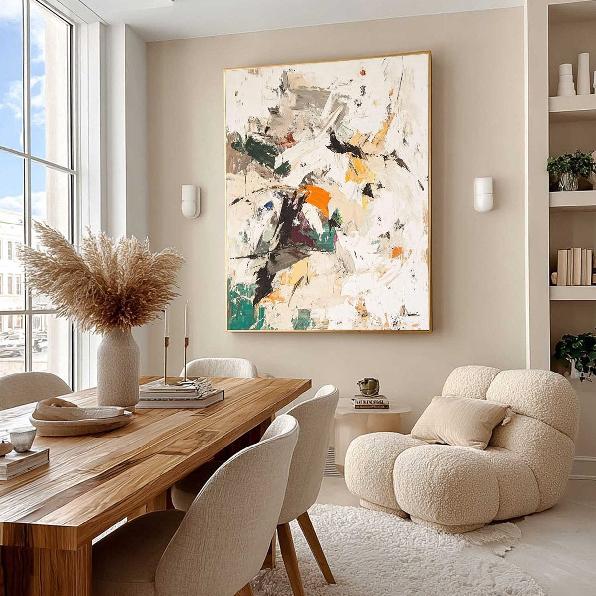 WINTER'S KISS: Textured Abstract Impasto Oil Painting