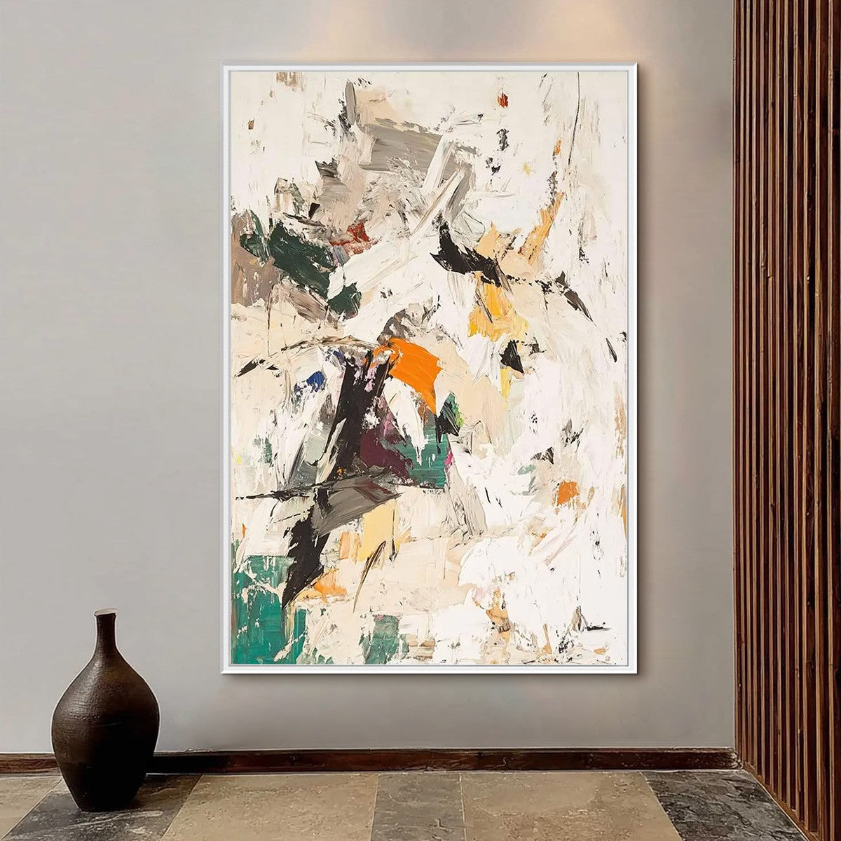 WINTER'S KISS: Textured Abstract Impasto Oil Painting