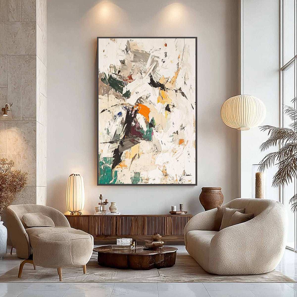 WINTER'S KISS: Textured Abstract Impasto Oil Painting