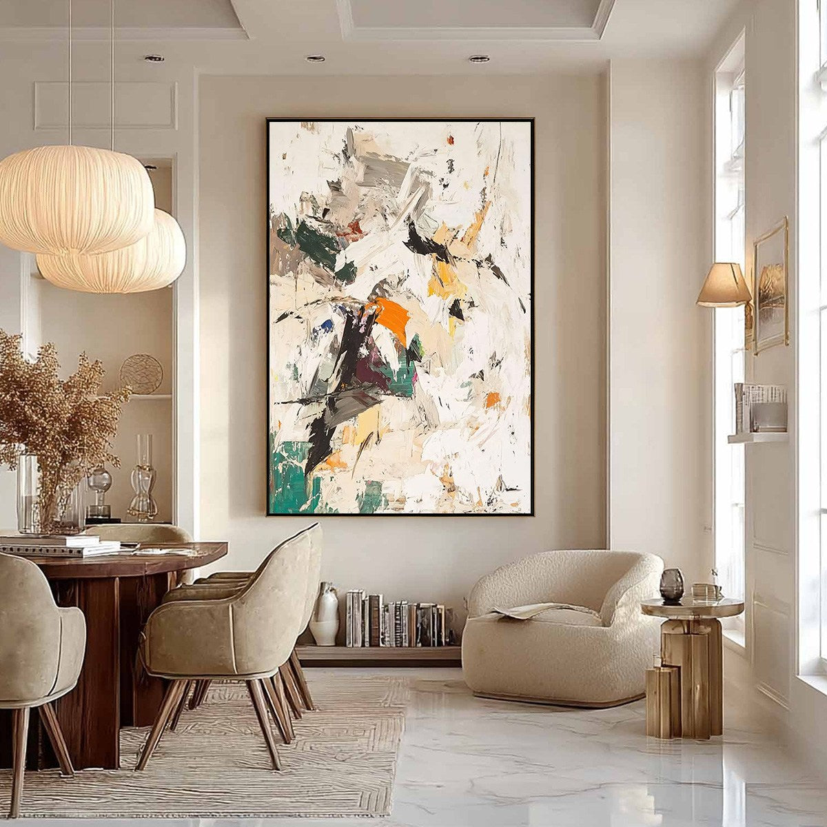 WINTER'S KISS Textured Abstract Impasto Oil Painting