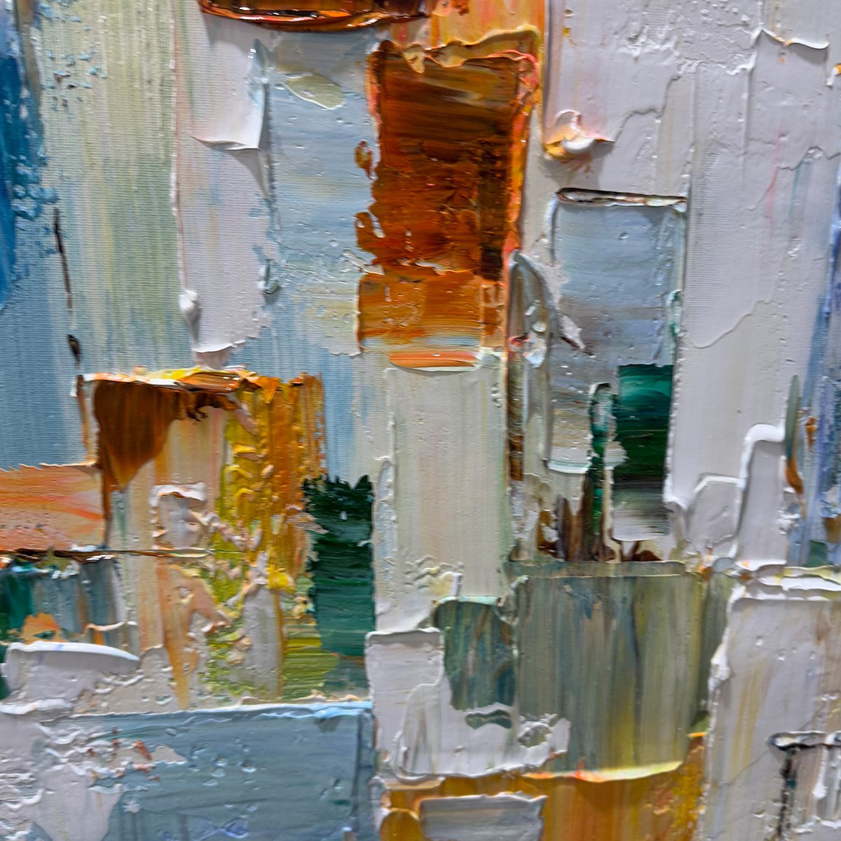 WINTER'S WHISPER- Textured Abstract Oil Painting