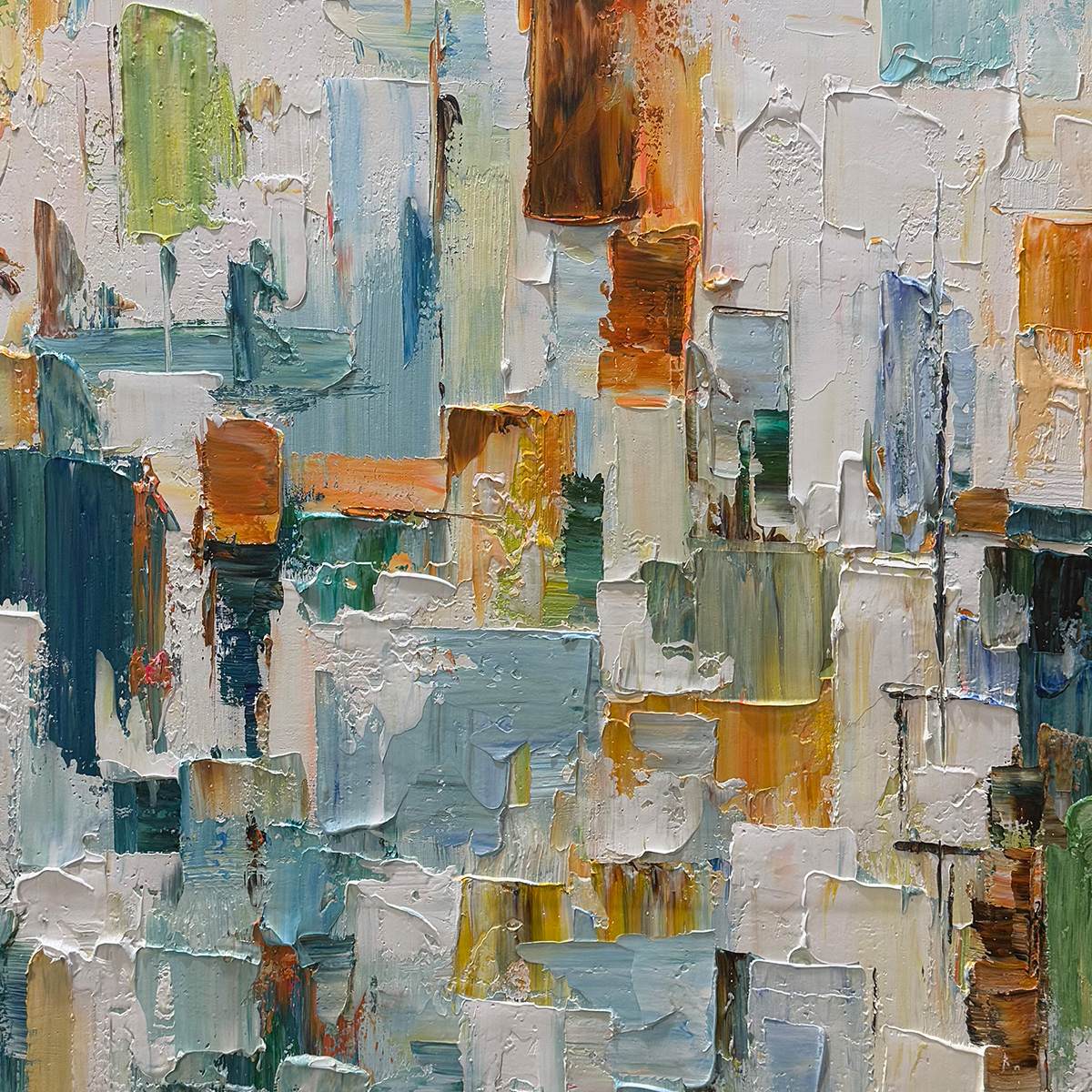 WINTER'S WHISPER- Textured Abstract Oil Painting