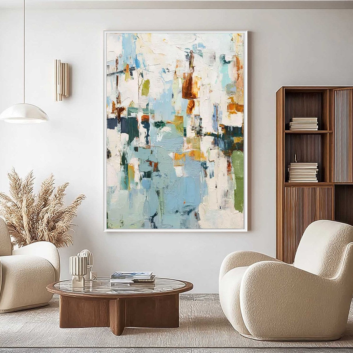 WINTER'S WHISPER: Textured Abstract Oil Painting