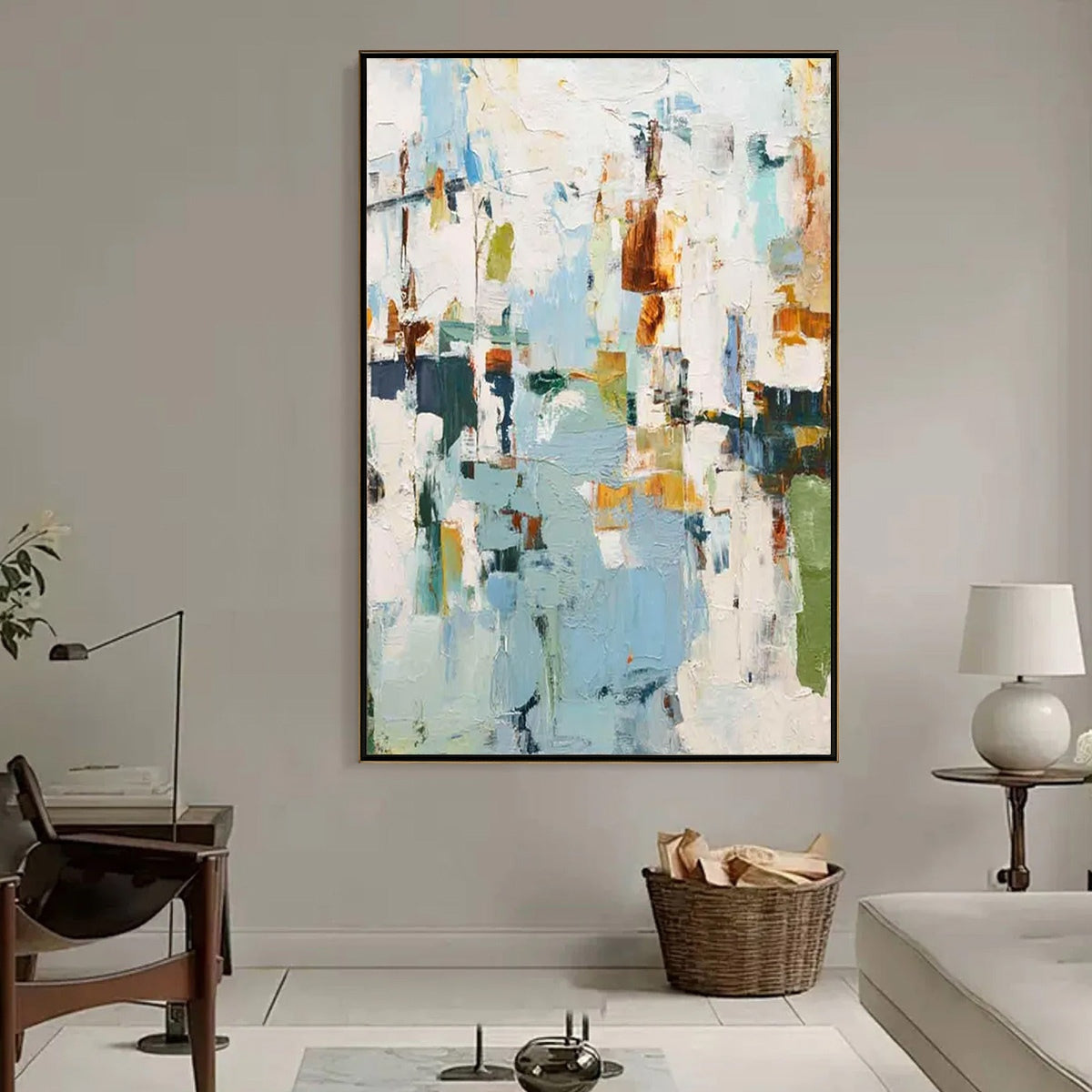 WINTER'S WHISPER Textured Abstract Oil Painting