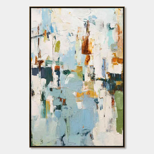 WINTER'S WHISPER Textured Abstract Oil Painting
