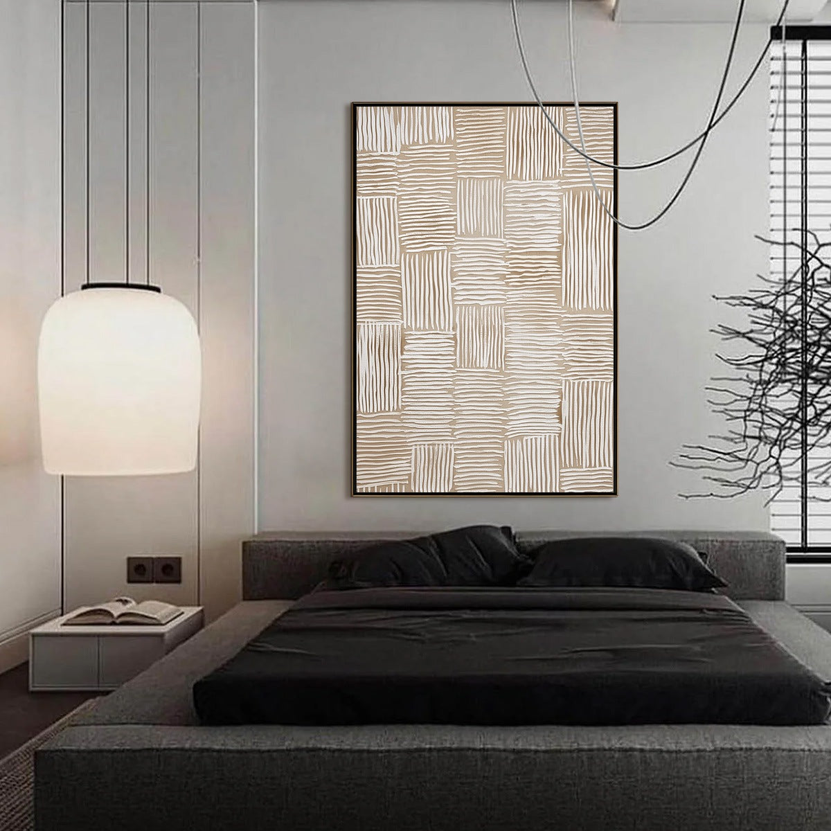 WOVEN CALM: Hand-Painted Wabi Sabi Textured Abstract Art
