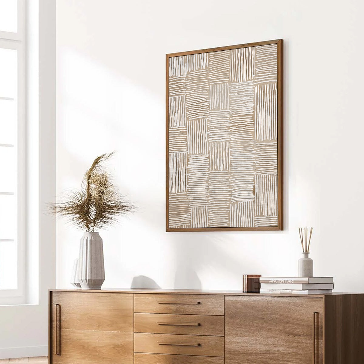 WOVEN CALM: Hand-Painted Wabi Sabi Textured Abstract Art