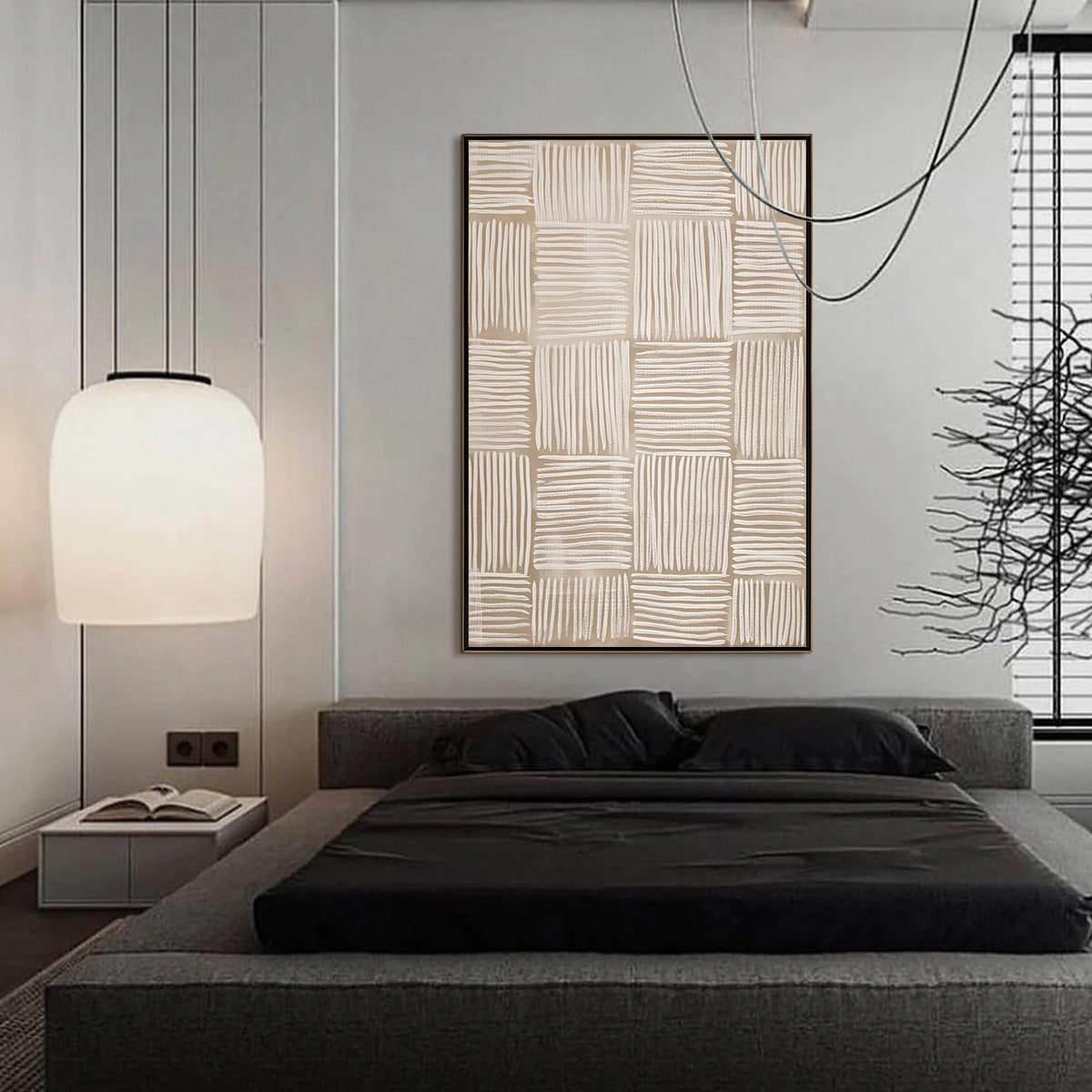 WOVEN CALM: Textured Minimalist Wabi-Sabi Abstract Painting