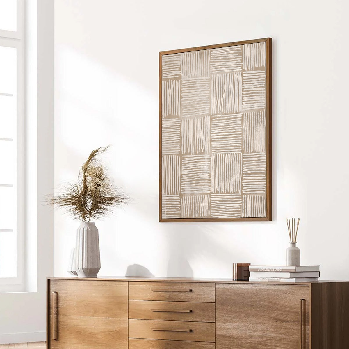 WOVEN CALM: Textured Minimalist Wabi-Sabi Abstract Painting