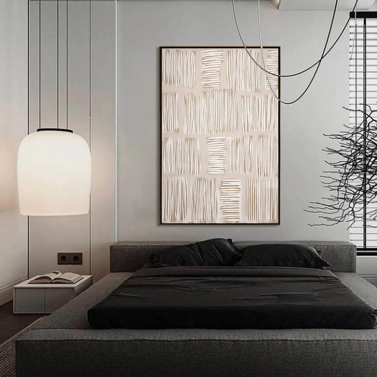 WOVEN PATHS: Textured Wabi Sabi Abstract Painting in Neutral Tones