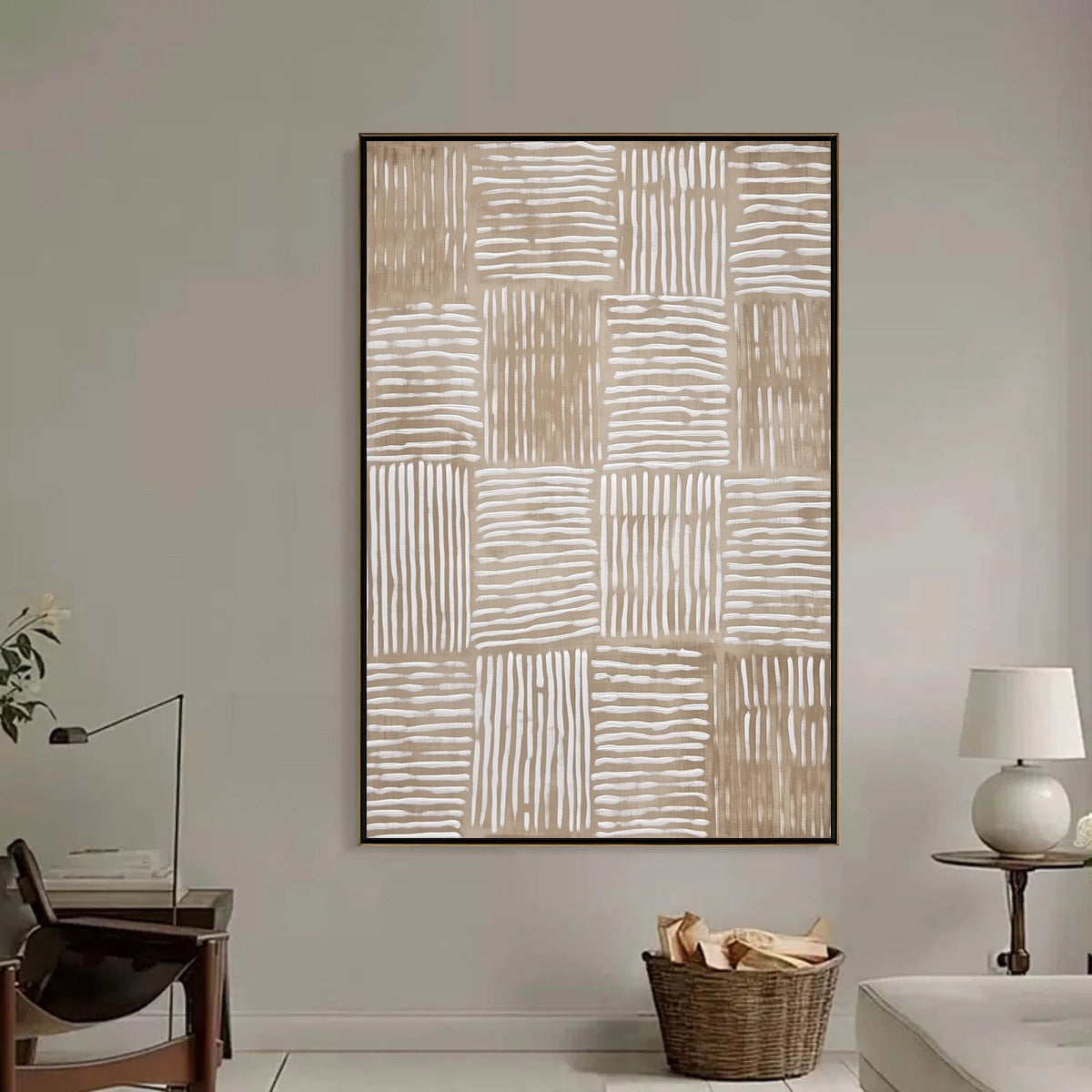 WOVEN RHYTHM: Textured Wabi Sabi Abstract Wall Art