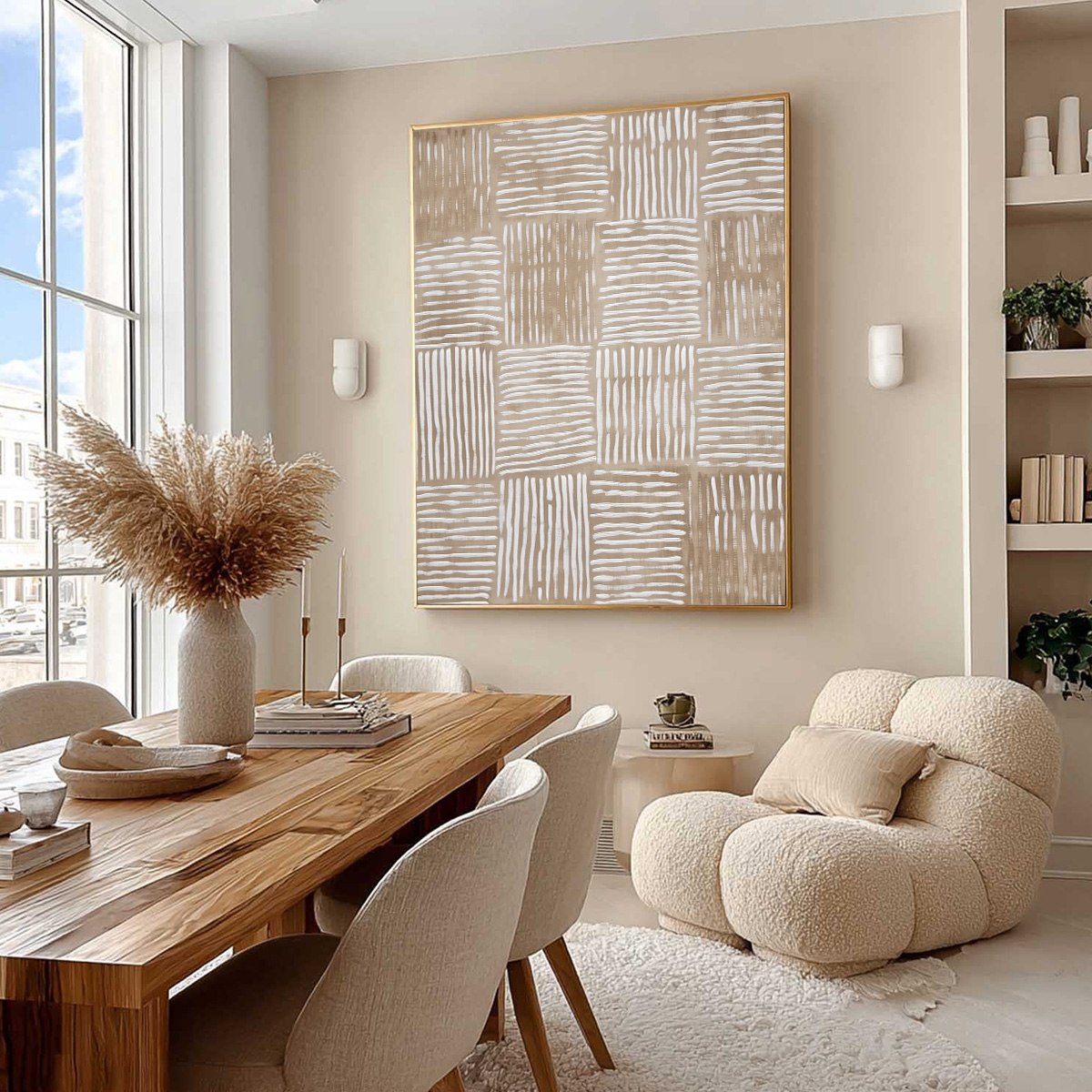 WOVEN RHYTHM: Textured Wabi Sabi Abstract Wall Art