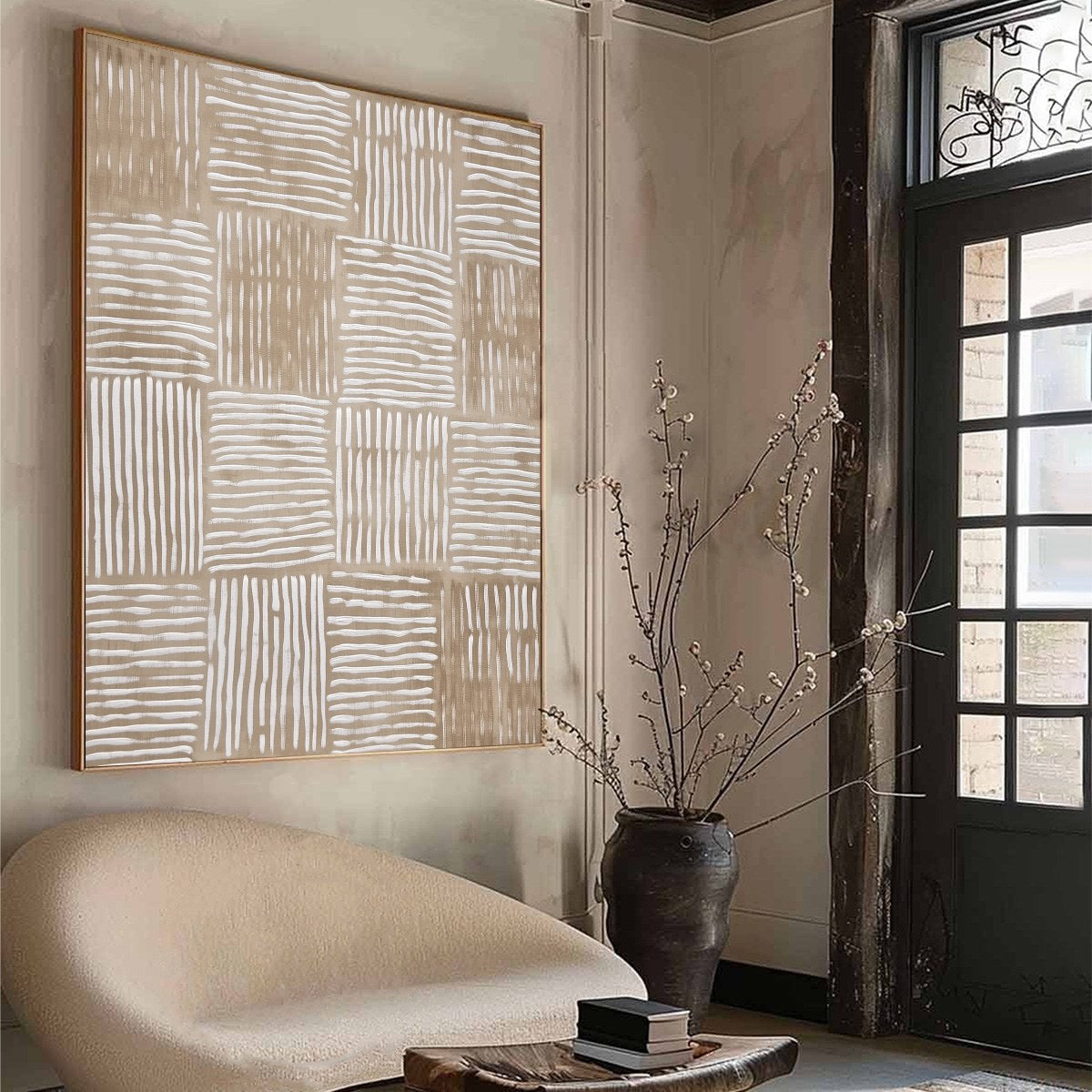 WOVEN RHYTHM: Textured Wabi Sabi Abstract Wall Art