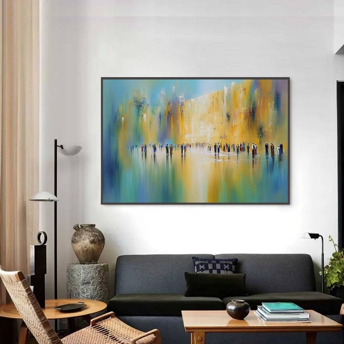 Wall of Whispers | Textured Abstract Cityscape Oil Painting