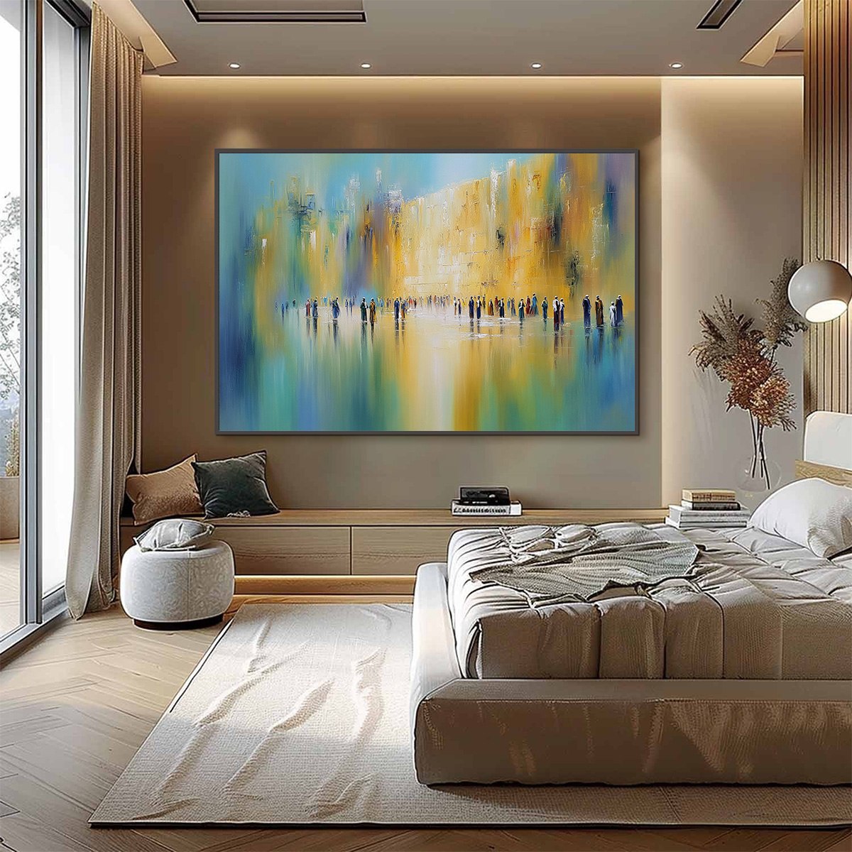 Wall of Whispers | Textured Abstract Cityscape Oil Painting