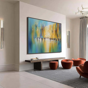Wall of Whispers | Textured Abstract Cityscape Oil Painting
