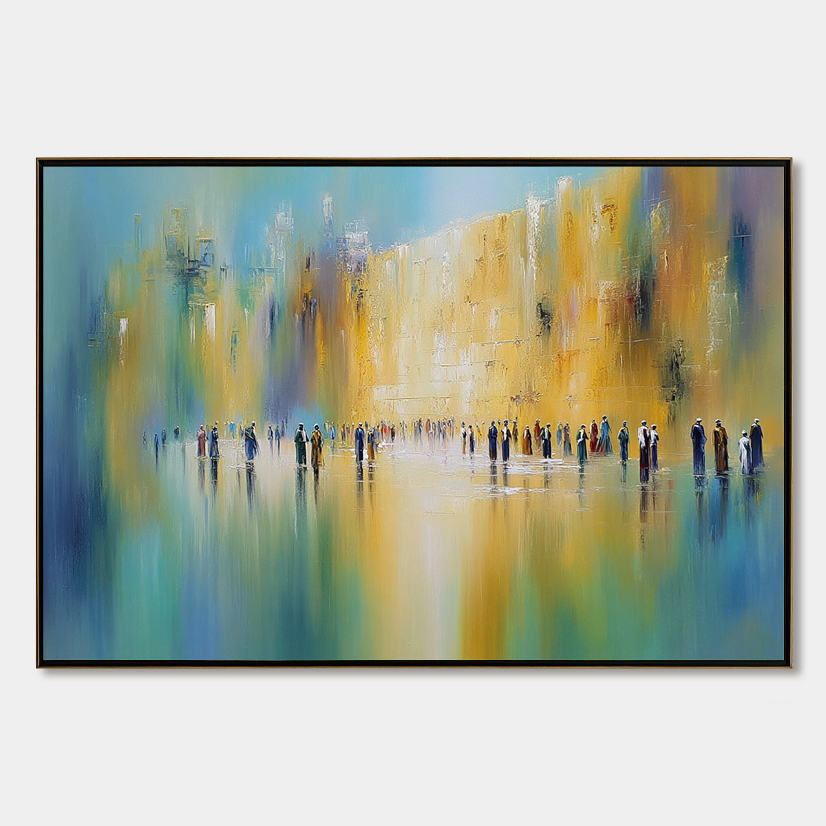 Wall of Whispers | Textured Abstract Cityscape Oil Painting