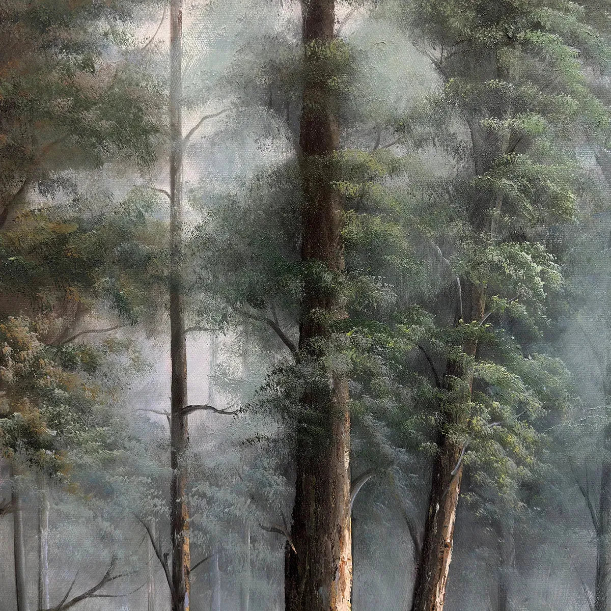 Forest Path: Panoramic Forest Painting | Misty Landscape | Stream