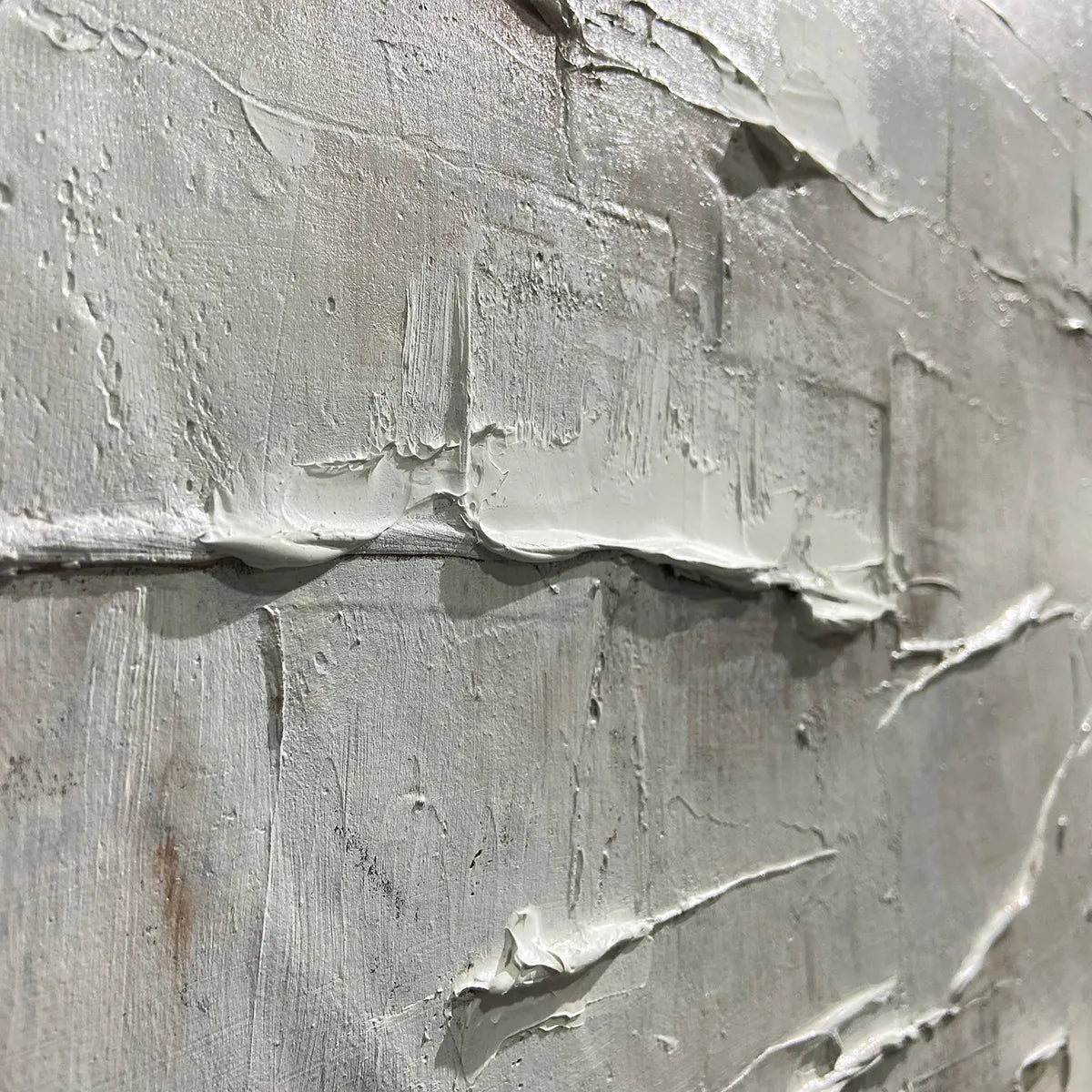 WHITE SANDS: White Abstract Minimalist Oil Painting on Canvas