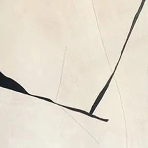 Minimalist diptych: beige abstract art with bold black lines and subtle grey strokes, showcasing movement and balance.