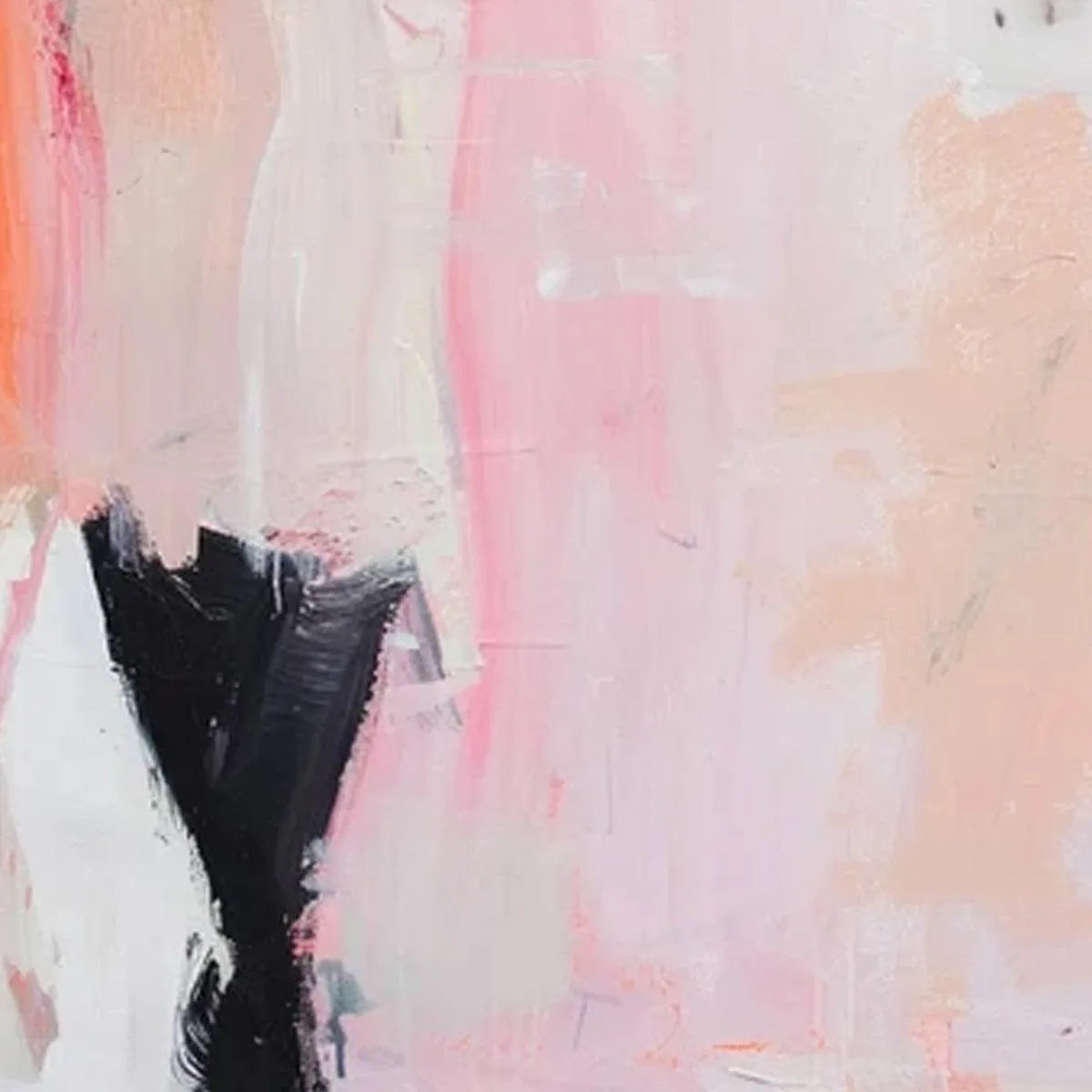 PINK ABSTRACT: Figurative Painting, Pastel Wall Art, Modern Decor, Vertical Canvas