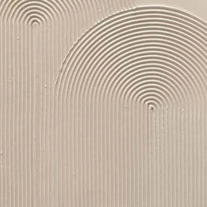 Textured Rainbow beige painting by Javier Ramirez, minimalist modern art with arched and vertical lines