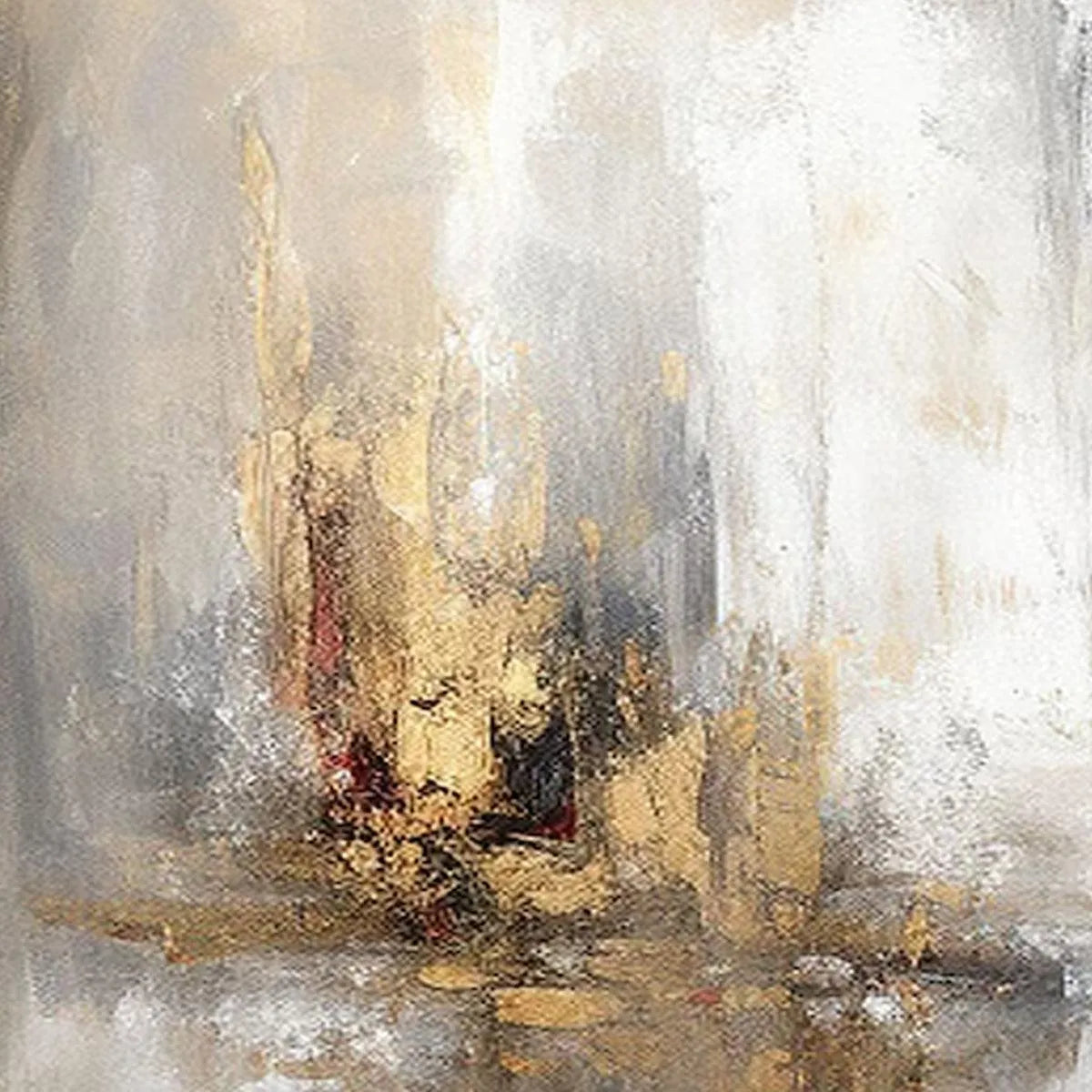 GOLDEN ABSTRACT: Textured Abstract Painting, Vertical Wall Art