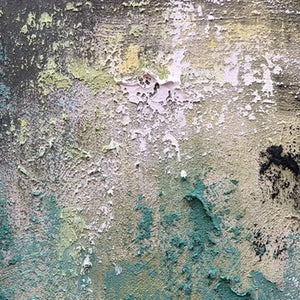 Textured Green Abstract by Isabella Rossi, impasto painting with green and black textures, vertical wall art