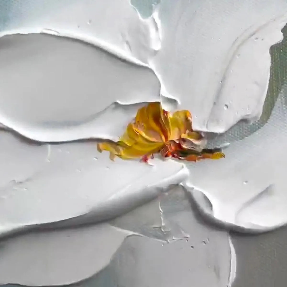 WHITE MAGNOLIA BLOSSOMS: Textured Floral Painting, White Flower Wall Art, Panoramic Canvas, Impressionist Decor