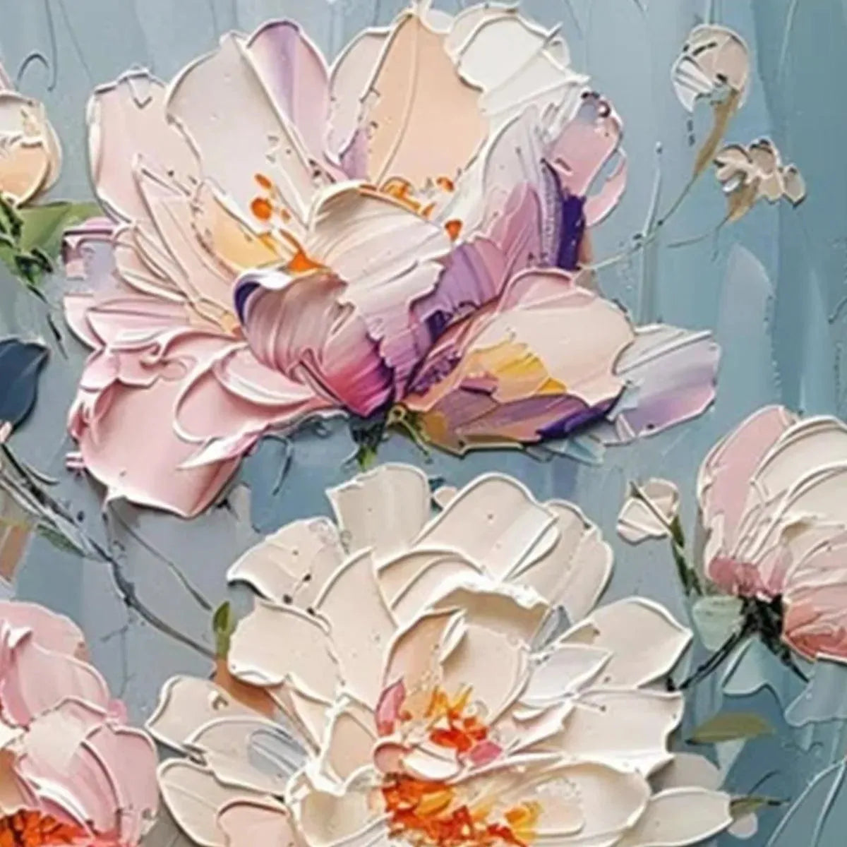 Pastel Peonies: Textured Peony Painting | Impasto Floral Wall Art
