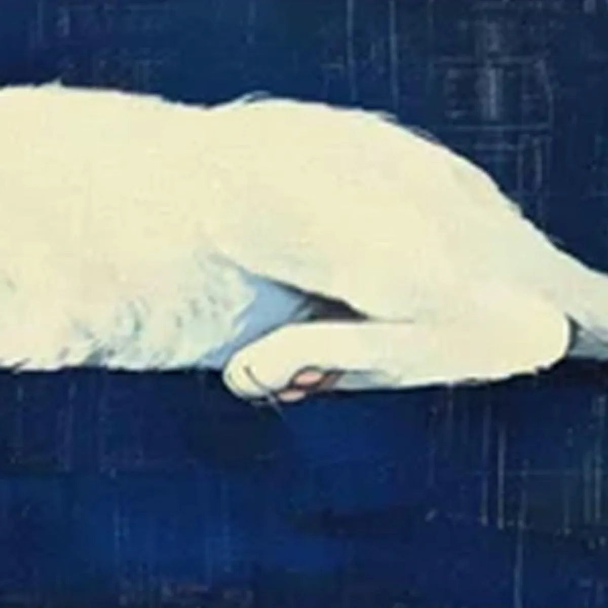 SLEEPING WHITE CAT PANORAMIC: Cat Painting, Panoramic Wall Art, Pet Portrait