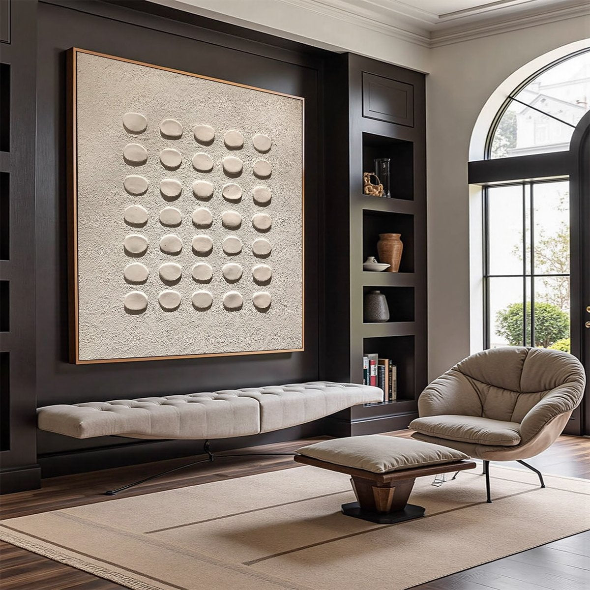 ZEN GRID: Minimalist Textured Relief Abstract Painting