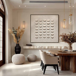 ZEN GRID: Minimalist Textured Relief Abstract Painting