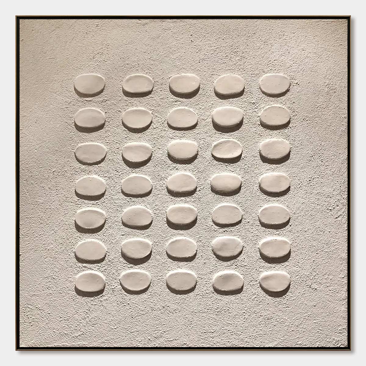 ZEN GRID: Minimalist Textured Relief Abstract Painting