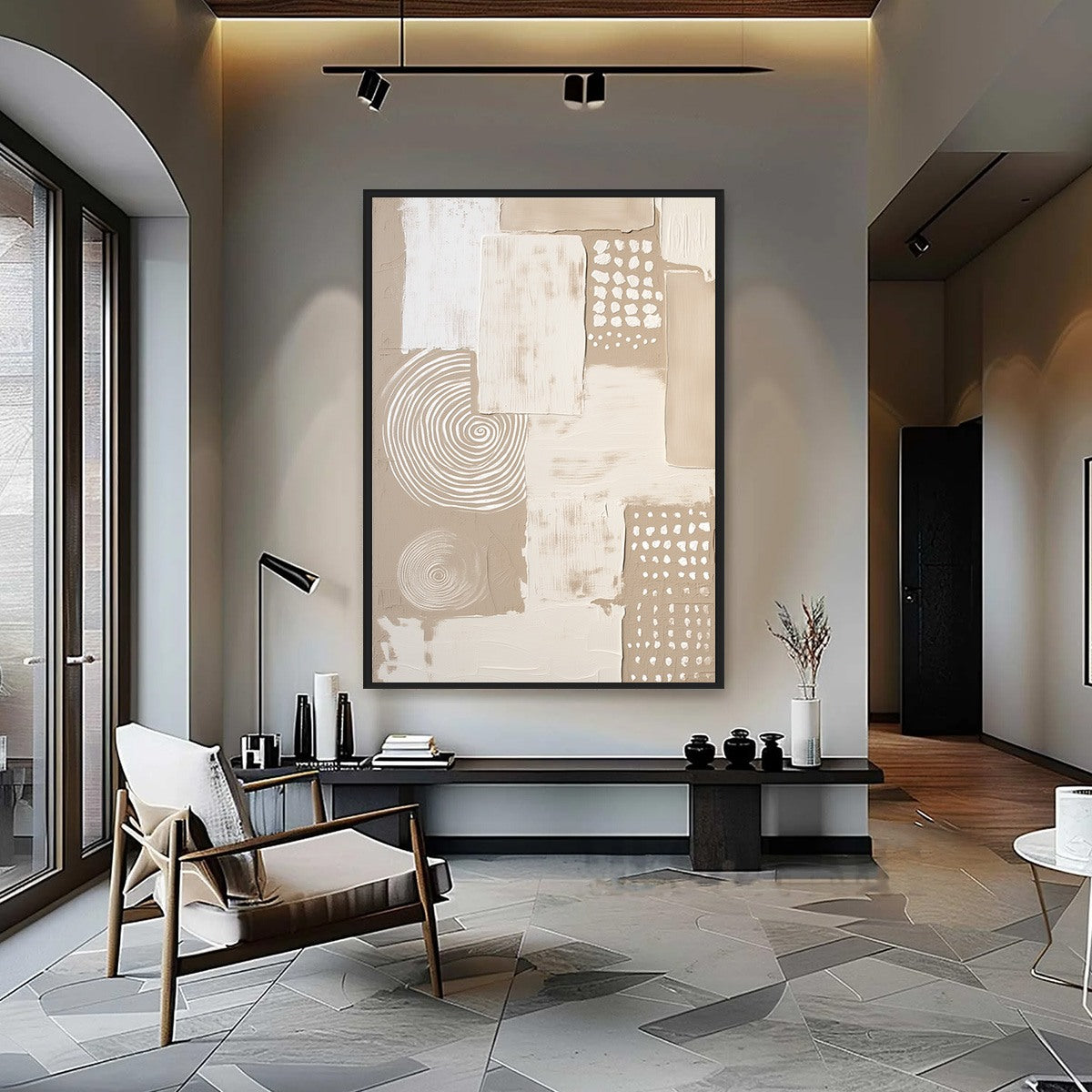 ZENITH: Textured Wabi-Sabi Abstract Painting in Neutral Tones