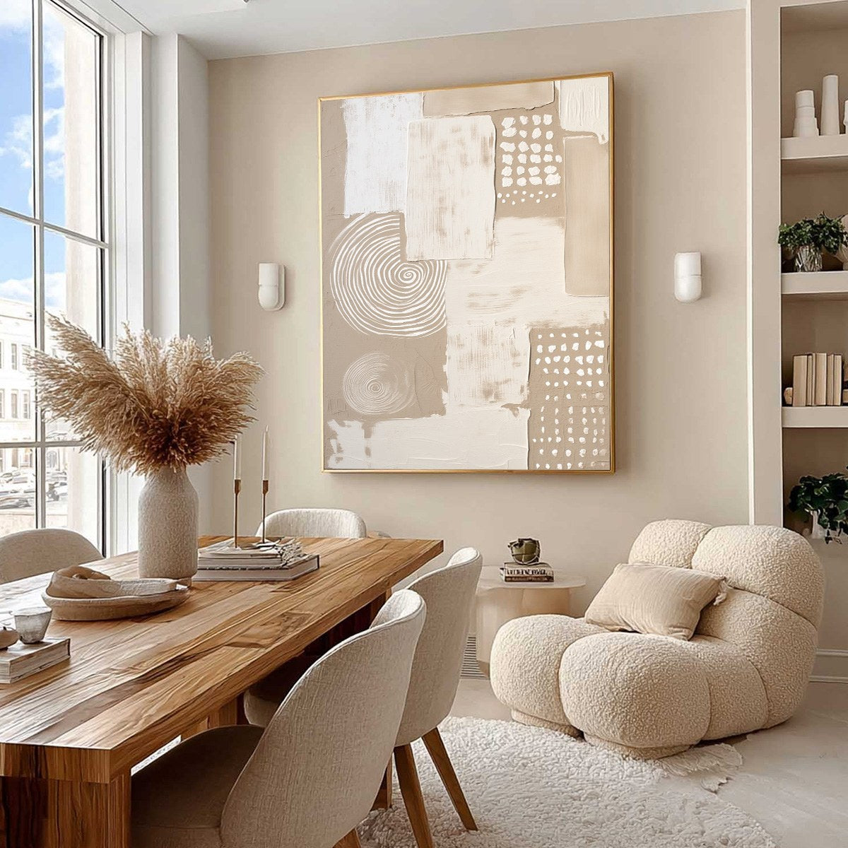 ZENITH: Textured Wabi-Sabi Abstract Painting in Neutral Tones