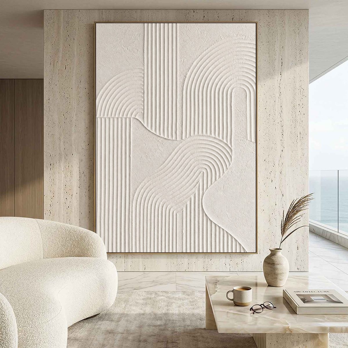 ZENITH: Textured Wabi Sabi Minimalist Abstract Painting