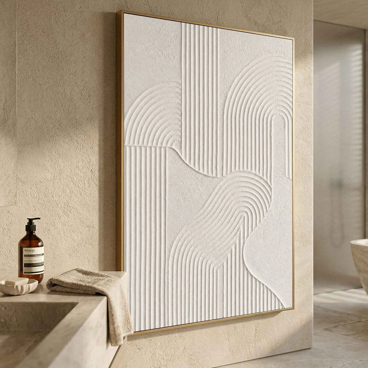 ZENITH: Textured Wabi Sabi Minimalist Abstract Painting