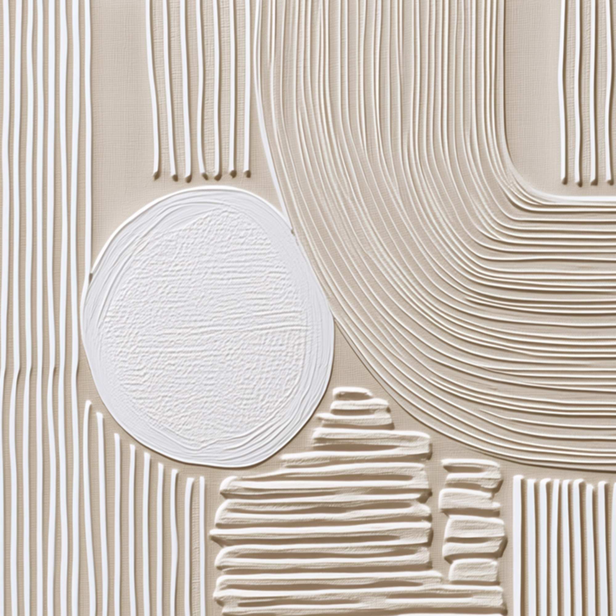 ZENITH: Textured Wabi Sabi Wall Art in Minimalist Beige and White