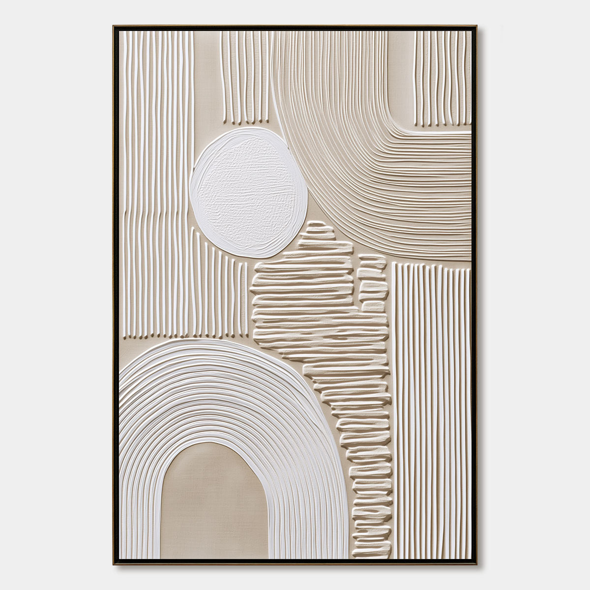 ZENITH: Textured Wabi Sabi Wall Art in Minimalist Beige and White