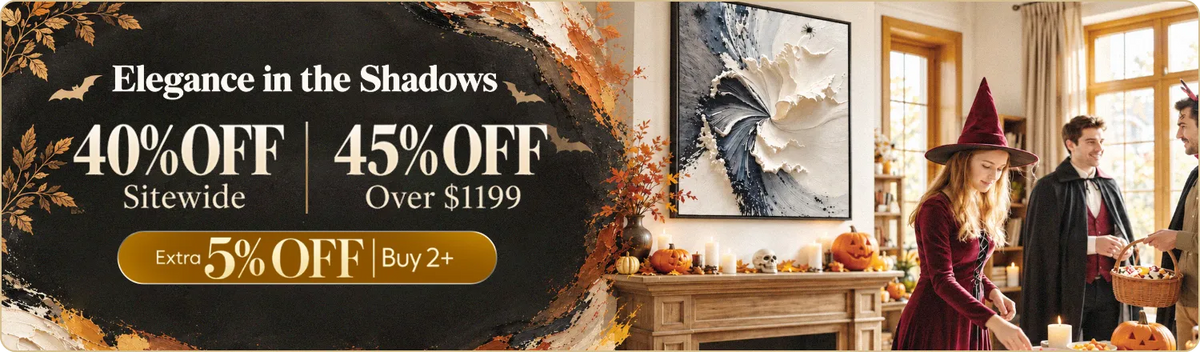 GOLDEN AUTUMN VALLEY: Traditional Landscape Painting in Yellow and Blue