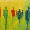 GATHERING LIGHT: Vibrant Abstract Figurative Oil Painting