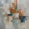Abstract Cityscape Painting by Javier Ramirez, Textured Geometric Wall Art