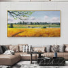 Golden Harvest: Tranquil Landscape Painting of a Golden Field | Landscape Decor