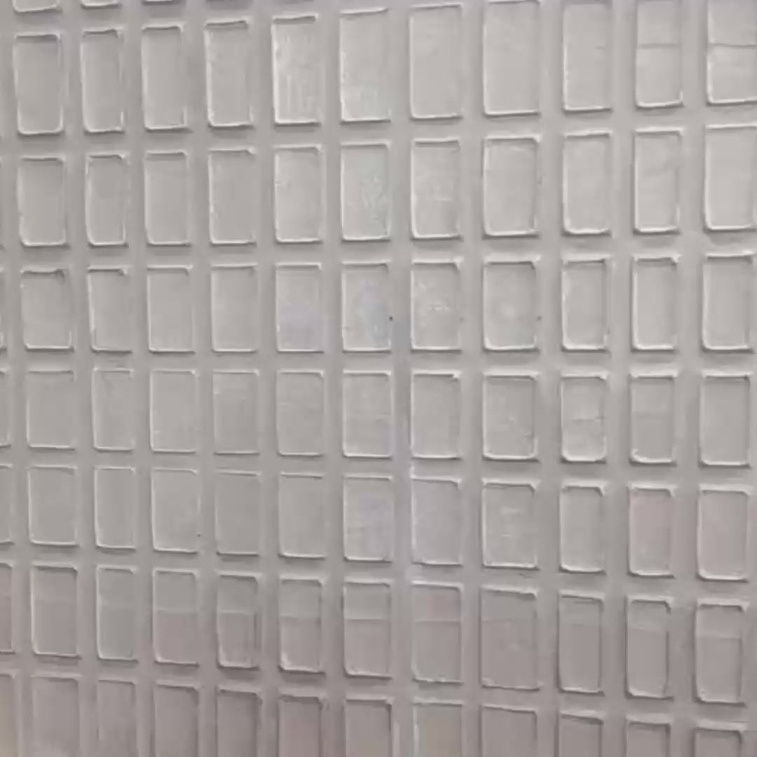 Textured Beige Grid Set of 2 by Javier Ramirez: Minimalist textured paintings in beige tones, framed art for modern decor.