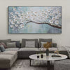 White Blossoms Textured Floral Painting Blossom Decor