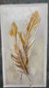 Golden Grace: Vertical Feather Painting | Gold & White | Textured Impasto | Wall Art